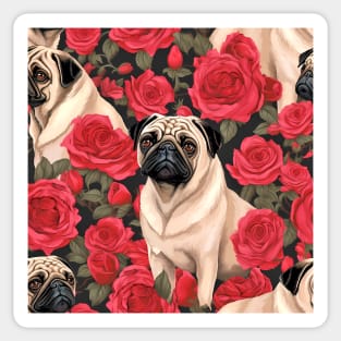 Pugs & Roses Coffee Mug Sticker